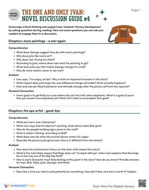 The One and Only Ivan Novel Study Discussion Guide