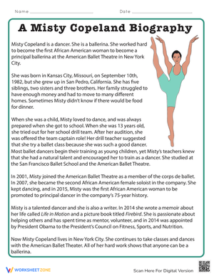 A Misty Copeland Biography Worksheet