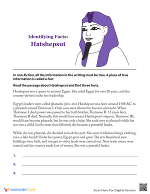 Hatshepsut Worksheet: Ancient Egyptian Ruler