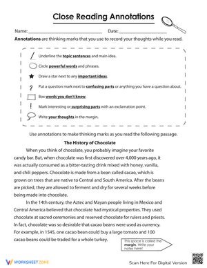 Close Reading Annotations