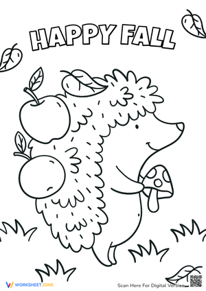 Back to School Happy Fall Coloring Page
