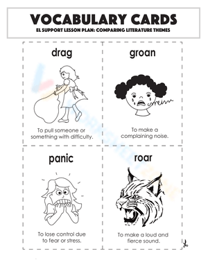 Vocabulary Cards: Comparing Literature Themes