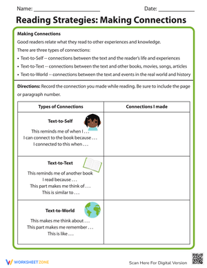 Free Printable Making Connections Worksheets For Students