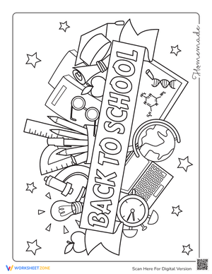 Fall Coloring Page: Back to School Worksheet