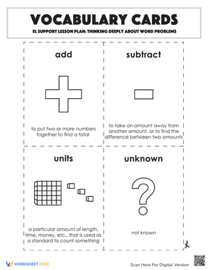 Vocabulary Cards for Solving Word Problems
