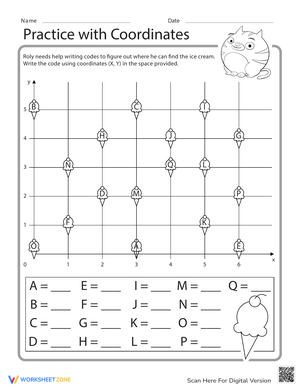 Practice with Coordinates Worksheet