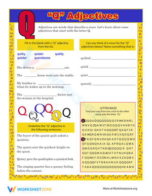 Adjectives Describing Words that Start with Q