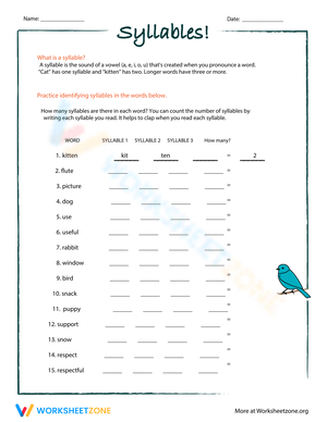 Counting Syllables: Part I