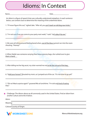 Understand Idioms in Context