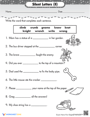 Phonics Review: More Silent Letters