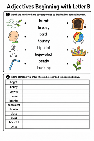 Adjectives Beginning with Letter B