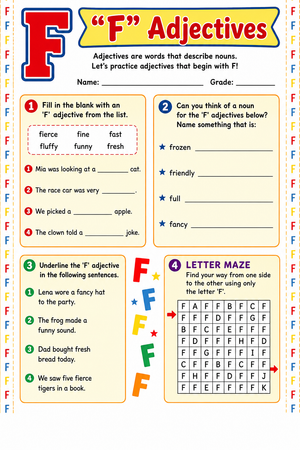 More Adjectives Starting with Letter F