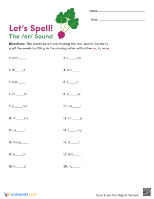 Let’s Spell the /er/ Sound