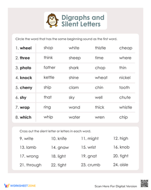 Phonics Review: Digraphs and Silent Letters