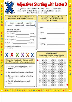 Adjectives Starting with Letter X