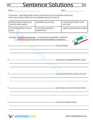 Find Sentence Solutions Practice