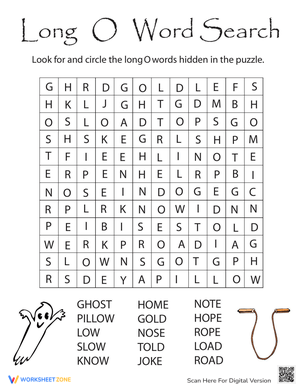 Long O Word Search