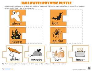 Halloween Rhyming Words