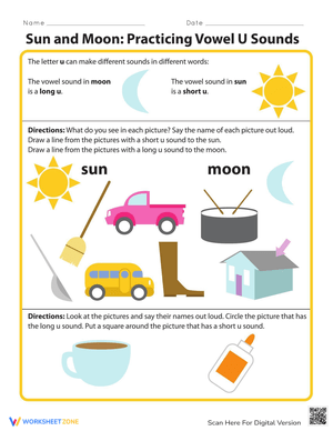 Sun and Moon: Vowel U Sounds 
