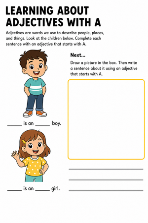 Learning about adjectives with fun activities