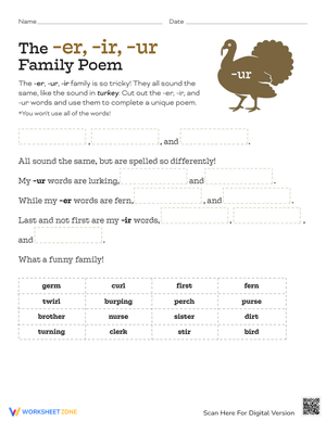 Exploring the -er, -ir, -ur Word Families through Poetry