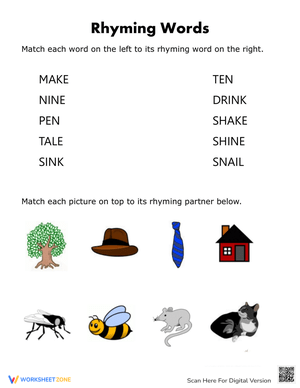 Rhyming Words For Kids
