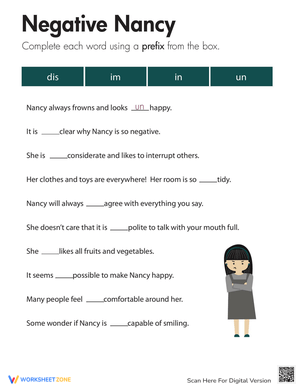 Prefixes: Negative Nancy