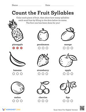 Count the Fruit Syllables