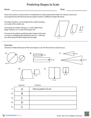 Predicting Shapes Scale Worksheet