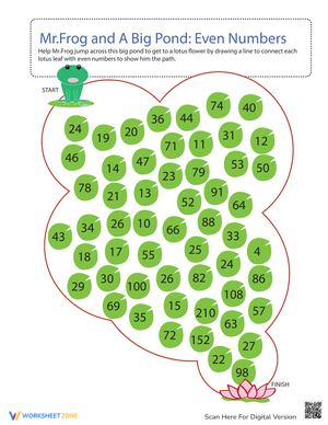 Identifying Even Numbers Worksheet