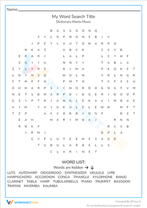 Instruments Vocabulary Game