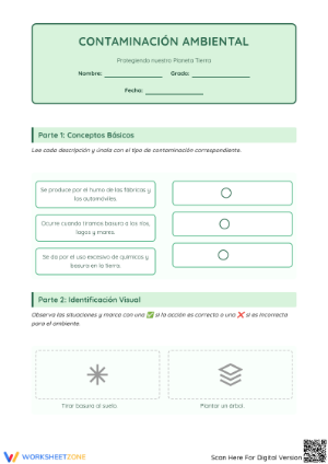 Essential Environmental Pollution Worksheet | Grade 4-5