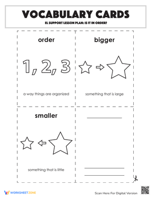 Vocabulary Cards: Is It in Order?