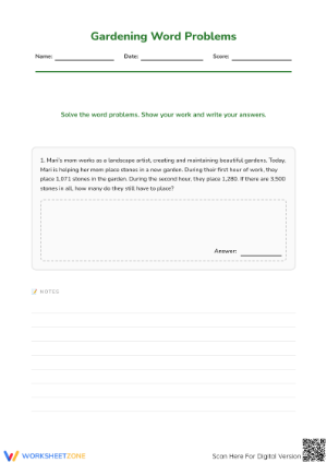 Essential Grade 4 Multi-Step Gardening Word Problems