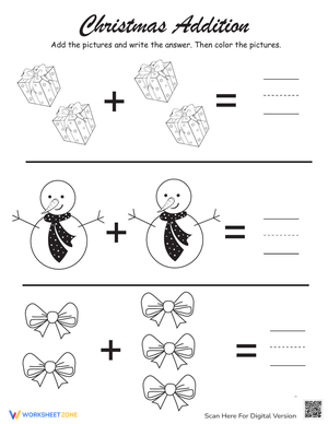 Christmas Counting Worksheet for Kids