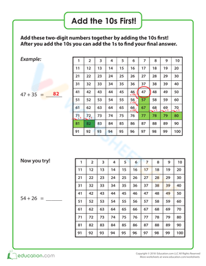 Adding Tens First Math Strategy