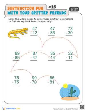 Critter Subtraction Fun: Subtract up to 15