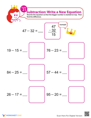 Writing Subtraction Equations Practice