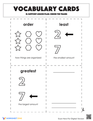 Vocabulary Cards: Order the Trains