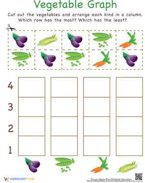 Cut Out Graph: Vegetables Worksheet