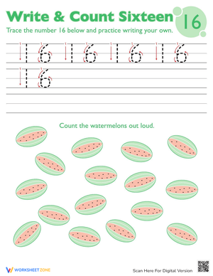 Trace Number 16 Worksheet