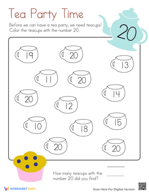 Coloring 20 Kindergarten Worksheet