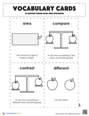 Vocabulary Cards: Area Strategies