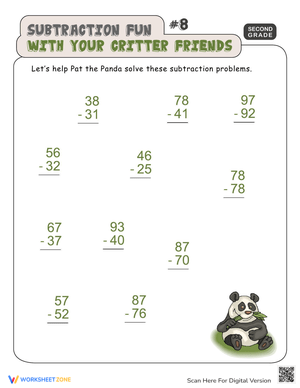 Subtraction Fun with Panda Friends