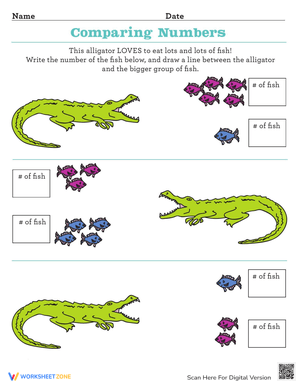 Comparing Numbers: Alligator Math Activity
