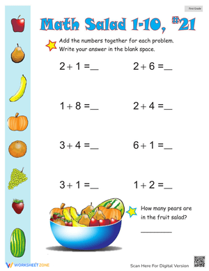 Engaging Math Salad Worksheet