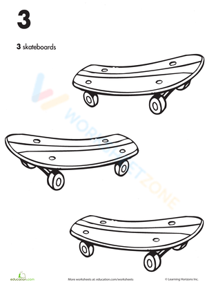 Tracing Number 3 Worksheet
