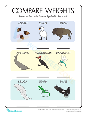 Compare Weight Worksheet