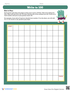 Practice Writing to 100 Worksheet