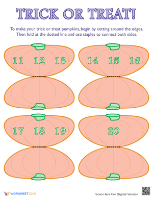 Trick or Treat Math Facts Halloween